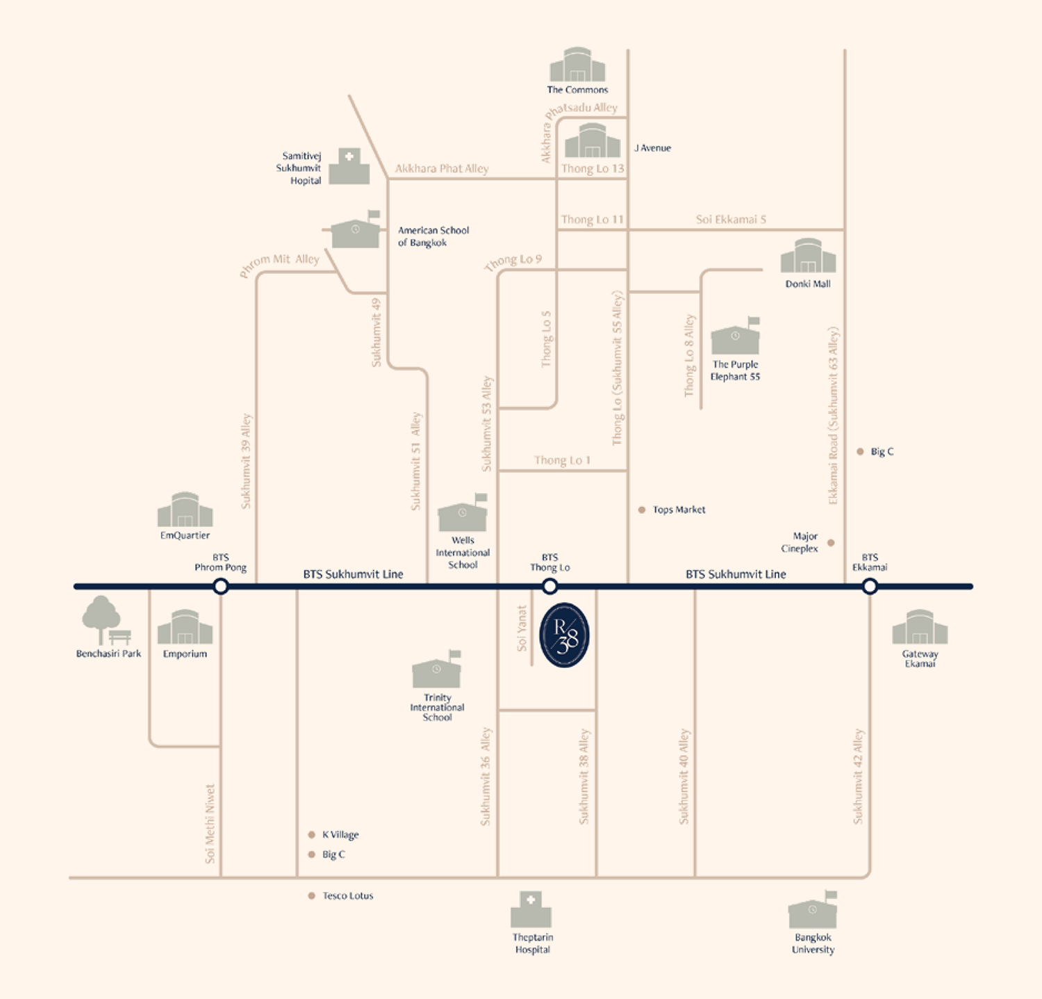 แผนที่โครงการคอนโด เดอะ เรสซิเดนเซส 38 (The Residences 38)