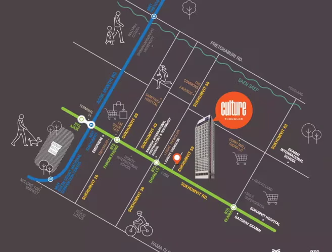 แผนที่โครงการคอนโด คัลเจอร์ ทองหล่อ (CULTURE Thonglor)