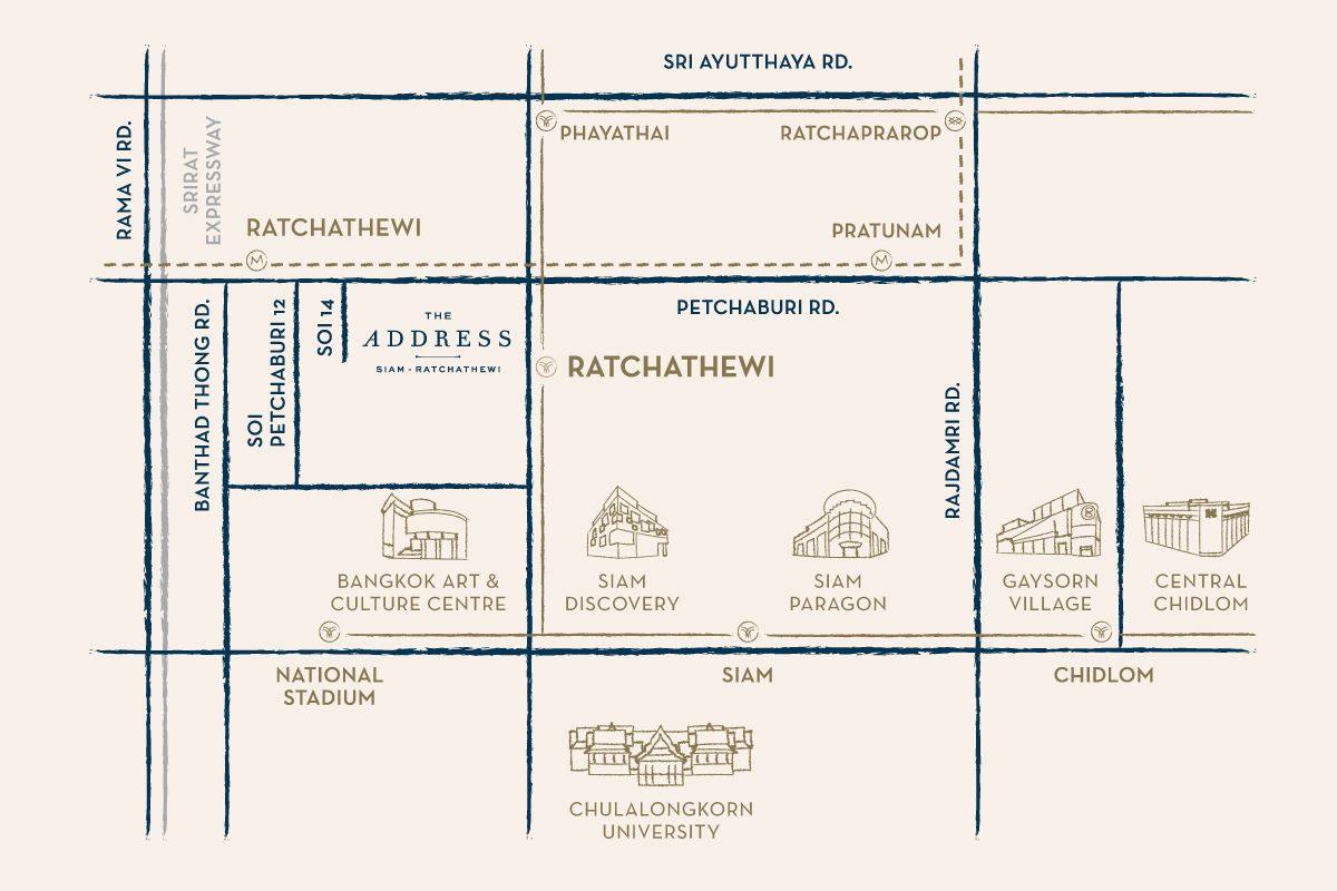 แผนที่โครงการคอนโด ดิ แอดเดรส สยาม-ราชเทวี (THE ADDRESS Siam-Ratchathewi)