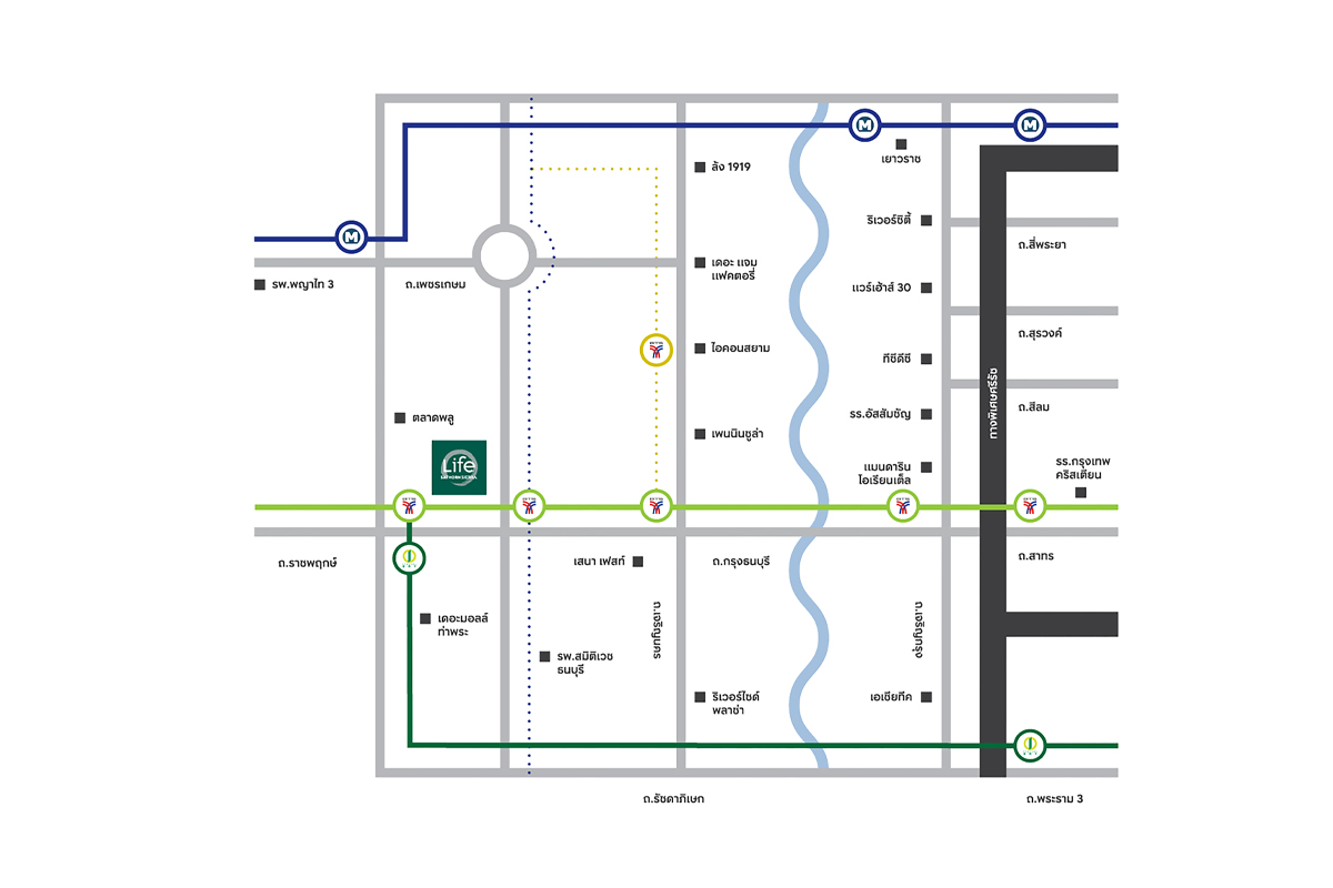 แผนที่โครงการคอนโดไลฟ์ สาทร เซียร์รา (LIFE Sathorn Sierra)